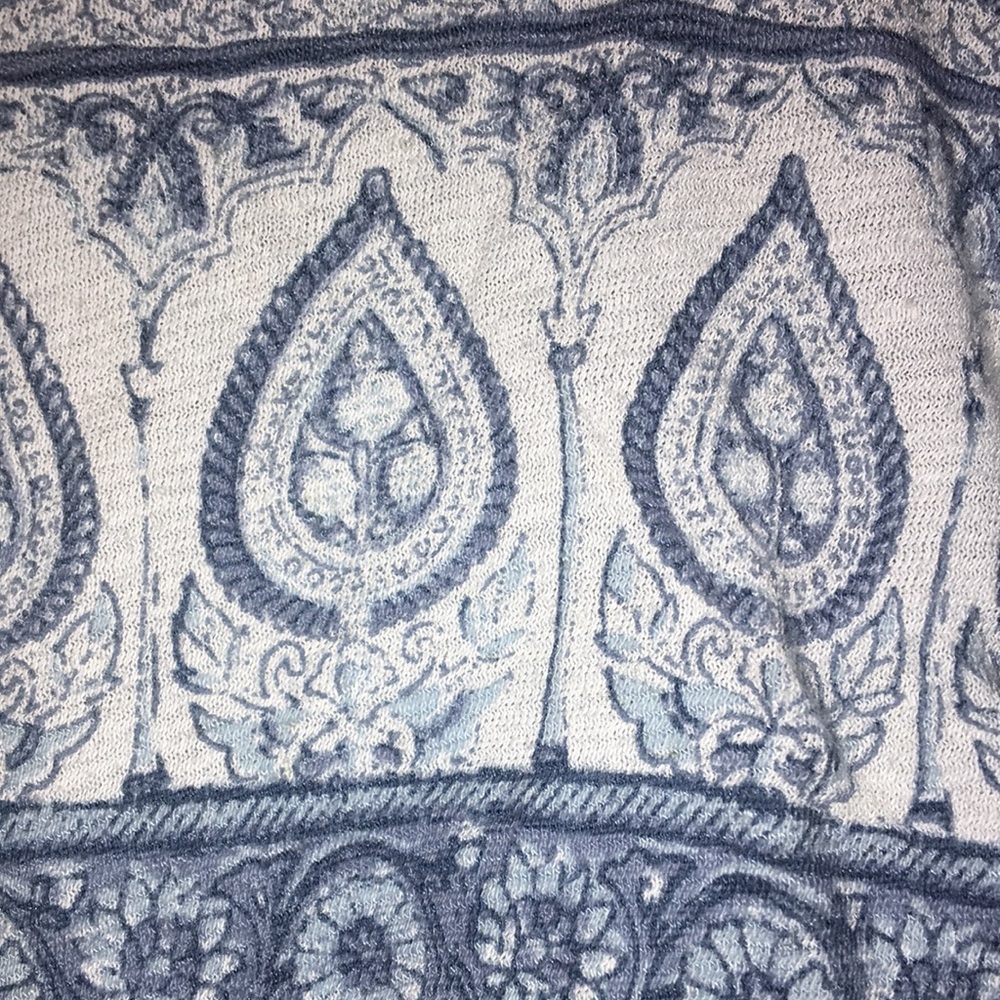 Lucky Brand Blue Paisley Floral Women's Short Sleeve Spring Top Size Small 2/4/6 - Picture 16 of 16